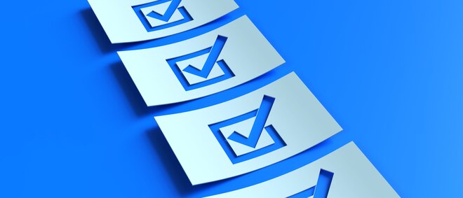 Blaue Checkliste